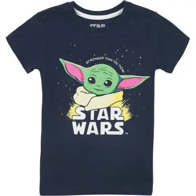 Star Wars - Disney T-shirt - Barn - The Mandalorian - Baby Yoda - Grogu - 98/104 110/116 - för barn - mörkblå