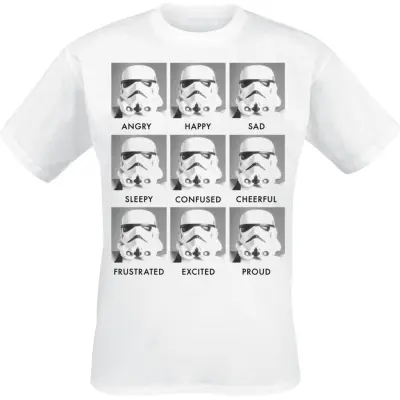 Star Wars - Disney T-shirt - Stormtrooper - Emotions - S 5XL - för Herr - vit