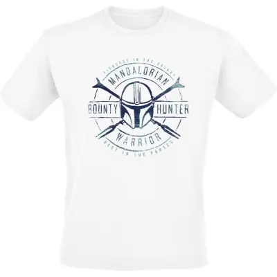 Star Wars - Disney T-shirt - The Mandalorian - Bounty Hunter Warrior - S 5XL - för Herr - vit