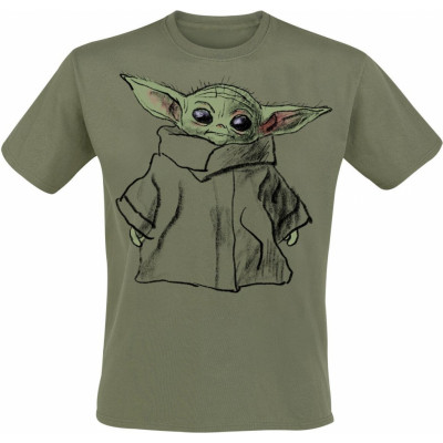 Star Wars - Disney T-shirt - The Mandalorian - Grogu - Sketch - S XL - för Herr - grön