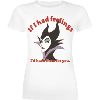 Törnrosa - Disney T-shirt - Maleficent If I Had Feelings - S XXL - för Dam - vit