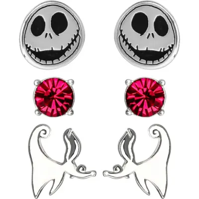 The Nightmare Before Christmas - Disney Örhänge - Jack und Zero - för Dam - silverfärgad