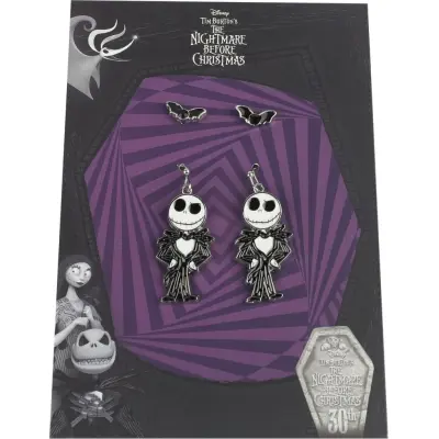 The Nightmare Before Christmas - Disney Örhängesset - Jack and Bats - för Dam - svart/vit