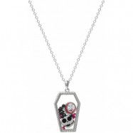 The Nightmare Before Christmas - Disney Halsband - Jack und Sally - Sarg - för Dam - silverfärgad