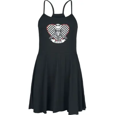 The Nightmare Before Christmas - Disney Halvlång klänning - Jack Skellington - Heart - S 3XL - för Dam - svart