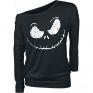 The Nightmare Before Christmas - Disney Långärmad tröja - Jack Skellington - Face - XS 5XL - för Dam - svart