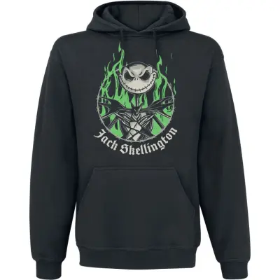 The Nightmare Before Christmas - Disney Luvtröja - Green Flames - S XXL - för Herr - svart