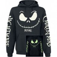 The Nightmare Before Christmas - Disney Luvtröja - Jack Face - Glow in the dark - S XXL - för Herr - svart