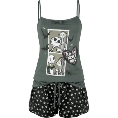 The Nightmare Before Christmas - Disney Pyjamas - Comic - S 3XL - för Dam - svart/grå