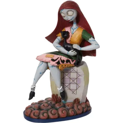 The Nightmare Before Christmas - Disney Samlingsfigurer - Sally mit Katze auf einem Grabstein sitzend - för