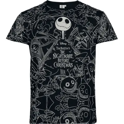 The Nightmare Before Christmas - Disney T-shirt - Characters - S 3XL - för Herr - svart