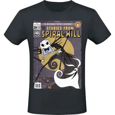 The Nightmare Before Christmas - Disney T-shirt - Jack - Spiral Hill Cover - S XXL - för Herr - svart