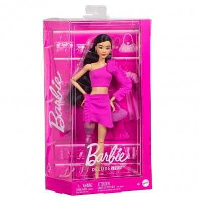 Barbie Deluxe Style Docka Svart hår med rostopp - Barbie -  Leksaksaffären