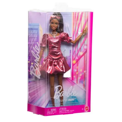 Barbie Deluxe Style Docka Svart med rosa bubble klänning no6 - Barbie -  Leksaksaffären
