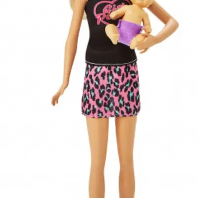 Barbie - Docka Skipper 27 Cm Svart/Rosa 8 Delar