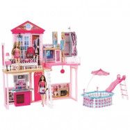 Barbie Dockhus med dockor och möbler