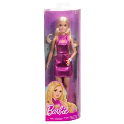 Barbie Fashionistas Docka Metallic rosa klänning 230 - Barbie -  Leksaksaffären