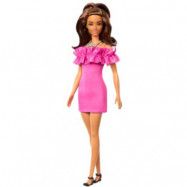 Barbie Fashionistas Docka With Brown Wavy Hair & Pink Dress, 65th Anniversary Nr 217 HRH15