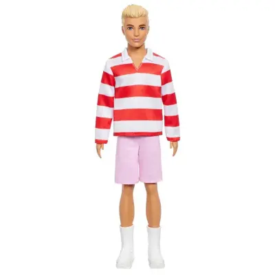 Barbie Fashionistas Ken Docka Röd/vit randig tröja HYV01 - Barbie -  Leksaksaffären