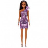 Barbie Glitz docka med lila glitterklänning