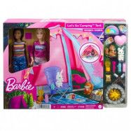 Barbie Lets Go camping tent lekset med 2 dockor