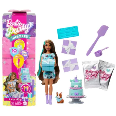 Barbie Party Unboxed Docka Brunt Hår - Barbie -  Leksaksaffären