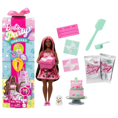 Barbie Party Unboxed Docka Svart hår - Barbie -  Leksaksaffären