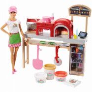Barbie Pizzabagare Pizzakök och Docka FHR09