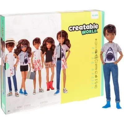 Creatable World - Docka Med Tillbehör Brun Vågigt Hår