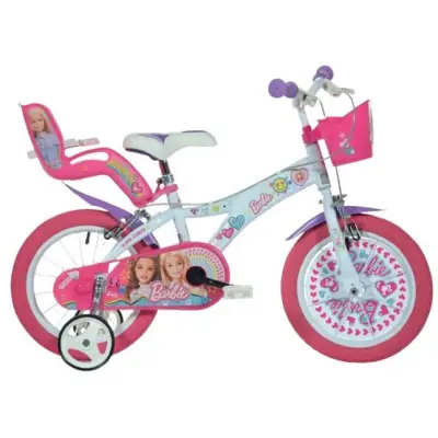 Dino - Barncykel - Barbie 14 Tum Rosa/Vit
