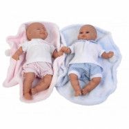 Falca - Docka Alba&Mark 30 Cm With Blanket Rosa/Blå