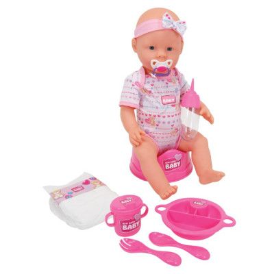 New Born Baby Äta-väta-docka (Flicka Rosa)