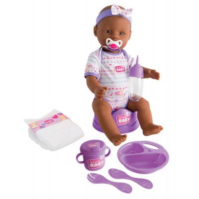 New Born Baby Äta-väta-docka (Flicka Lila)