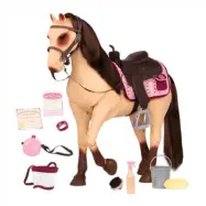 Our Generation - Horse Posable Morgan 50 Cm Beige/Brun 13 Delar