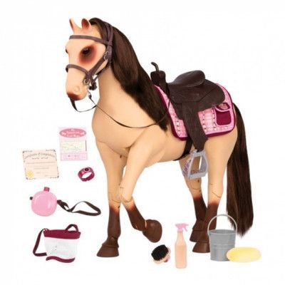 Our Generation - Horse Posable Morgan 50 Cm Beige/Brun 13 Delar