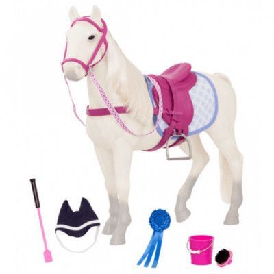 Our Generation - Horse Sterling Grå 50 Cm Vit 8 Delar