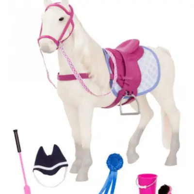 Our Generation - Horse Sterling Grå 50 Cm Vit 8 Delar