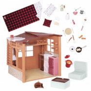 Our Generation - Play Set Cozy Cabin Holiday Home Brun 28 Delar