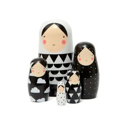 Petit Monkey - Rysk Docka Svartvit