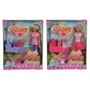 Steffi Love Sunshine Twins Docka med barnvagn : Färg - Purple - Steffi Love -  Leksaksaffären
