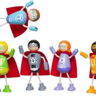 Tidlo - Superhjältar Med 5 Dockor