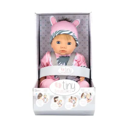 Tiny Treasure Docka Blont Hår Zebra Outfit - Tiny Treasure -  Leksaksaffären