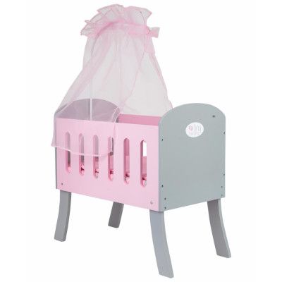 Tiny Treasures Doll Spjälsäng i trä 30175