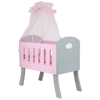 Tiny Treasures Doll Spjälsäng i trä 30175