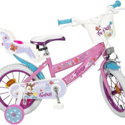 Toimsa - Barncykel - Fantasy Walk 14 Tum Vit/Rosa