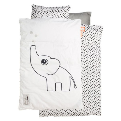 Done By Deer, Bäddset Vagn&Vagga - Elphee 70 x 80 cm vit