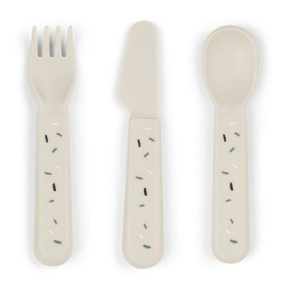 Done by Deer bestickset 3-delars Foodie, confetti sand