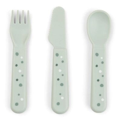 Done by Deer bestickset 3-delars Foodie, happy dots grön