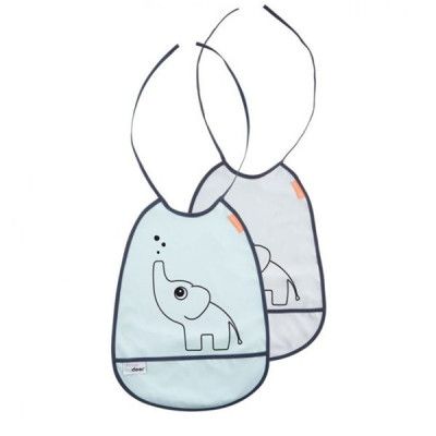 Done By Deer, Bibs 2-pack Elphee Blå/Grå