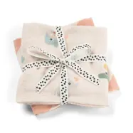 Done by Deer burp cloth 2-pack, celebration coral